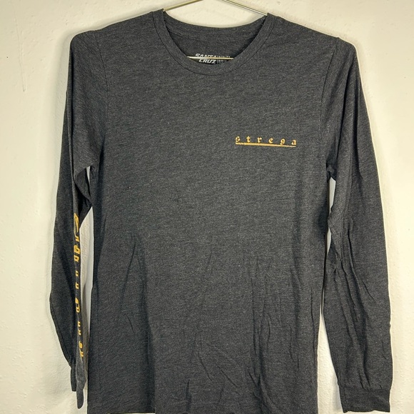 Santa Cruz Long Sleeve Tee Shirt Small Black Strega Logo Chest Script Sleeve - Picture 2 of 6